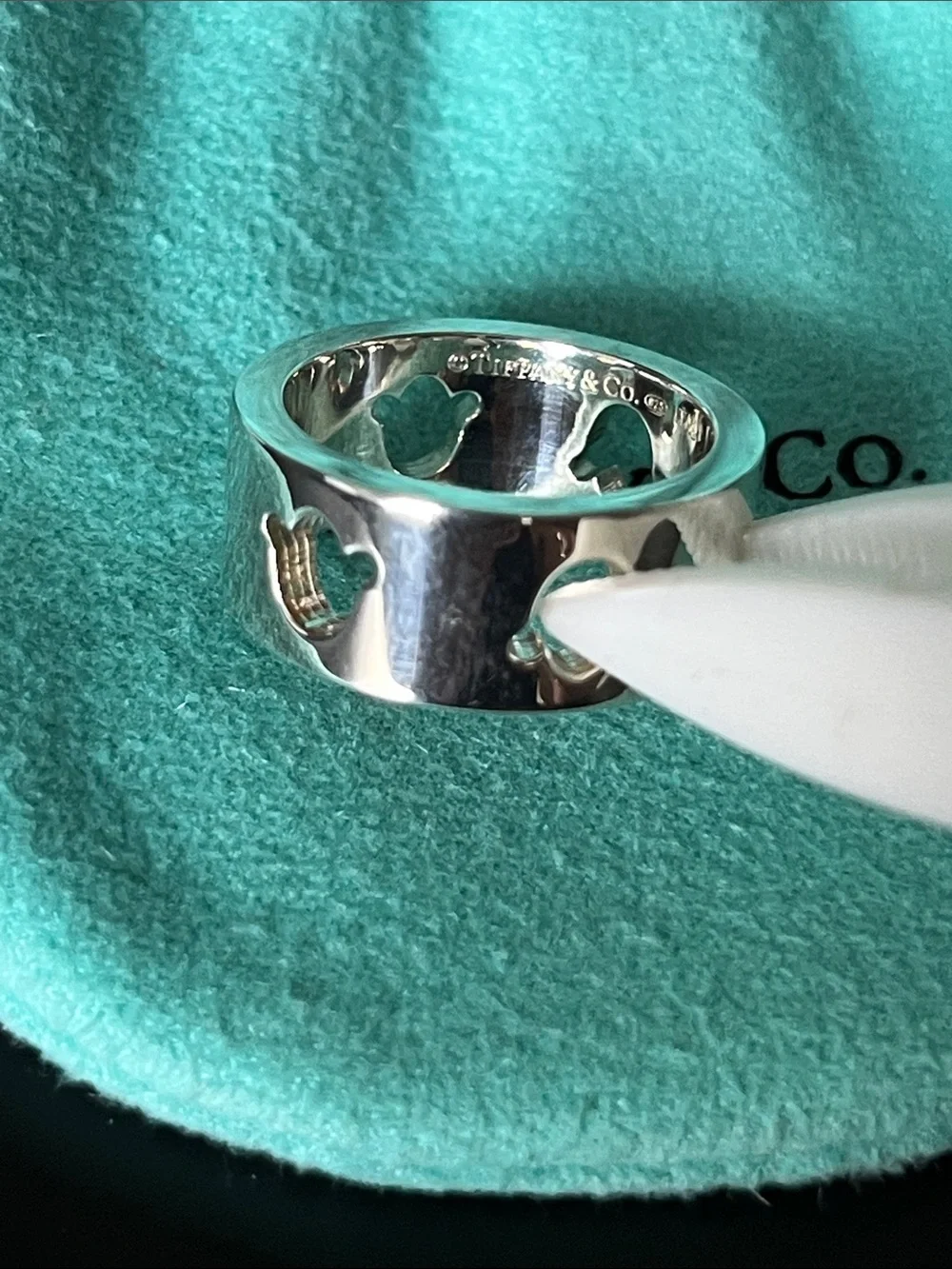 Tiffany & Co. Sterling Silver Tulip Flowers Stencil Cutout Ring